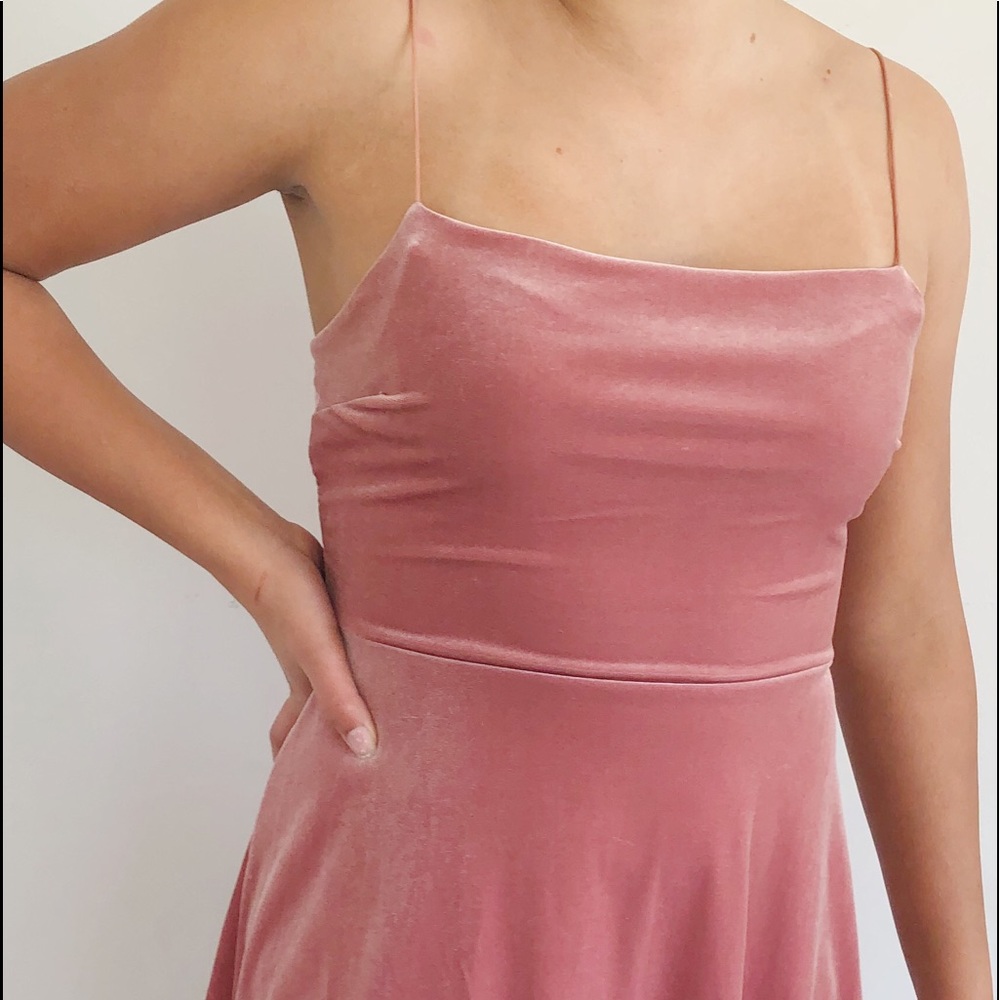 Pink velvet dress